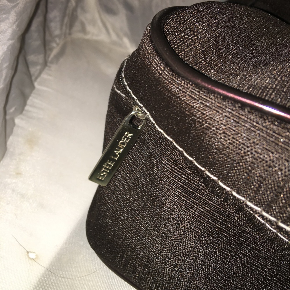 Estée Lauder Brown Train Case type Cosmetic Bag - Picture 3 of 4